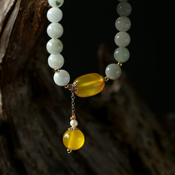 Natural Jade Agate Pendant Woman Beads Bracelets