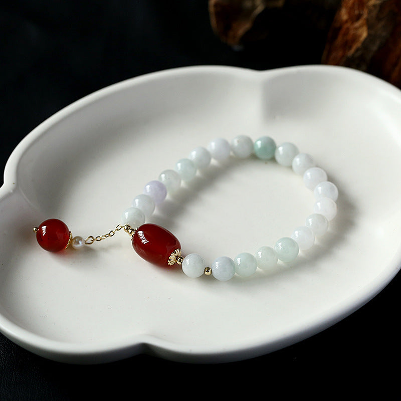 Natural Jade Agate Pendant Woman Beads Bracelets