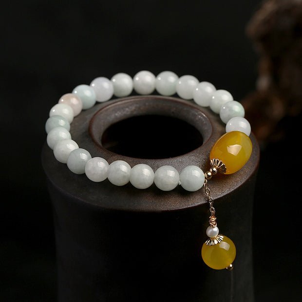 Natural Jade Agate Pendant Woman Beads Bracelets