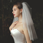 Three Tiers Tulle Wedding Bridal Veil Face Mesh With Comb