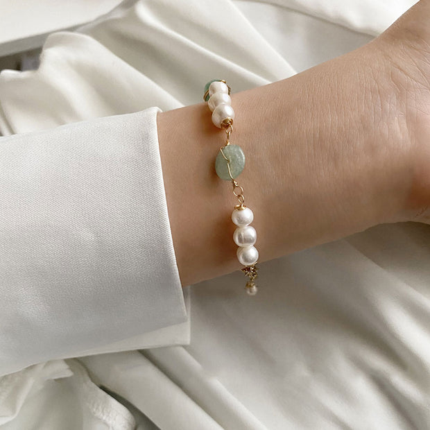 Pearls Jade Pendant Woman Beads Bracelets