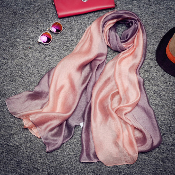 Gradient Mulberry Silk Women Scarfs Shawls