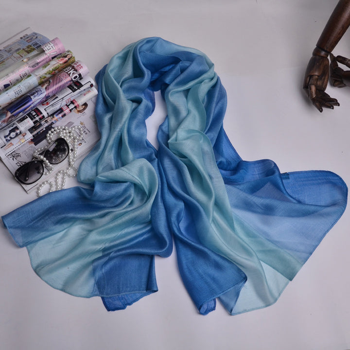 Gradient Mulberry Silk Women Scarfs Shawls