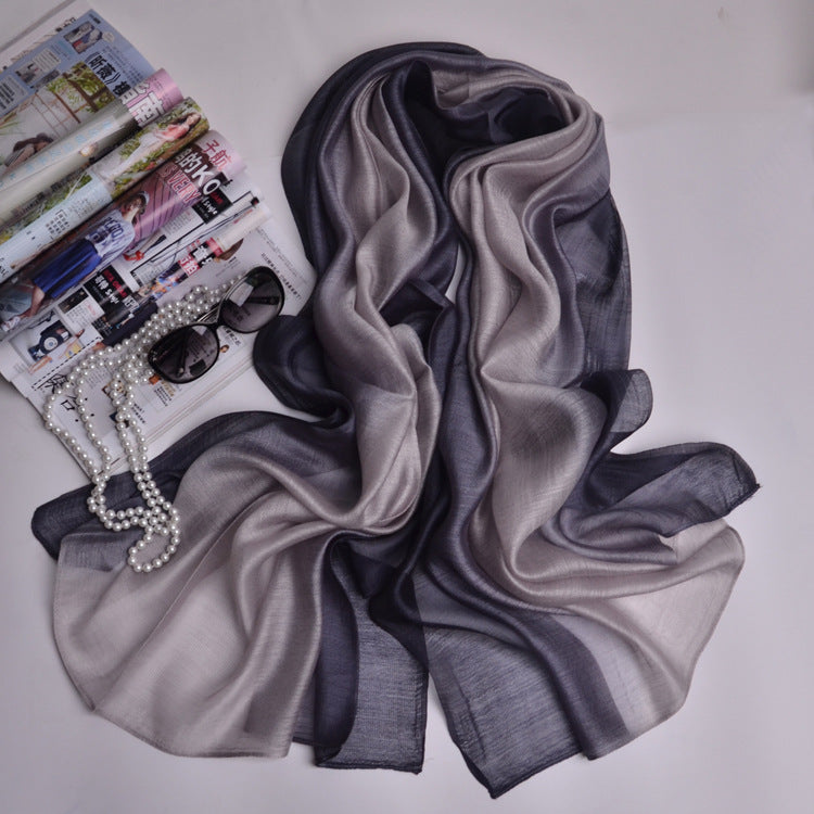 Gradient Mulberry Silk Women Scarfs Shawls