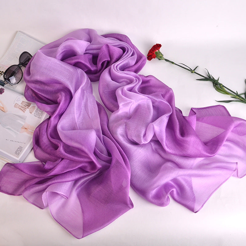 Gradient Mulberry Silk Women Scarfs Shawls