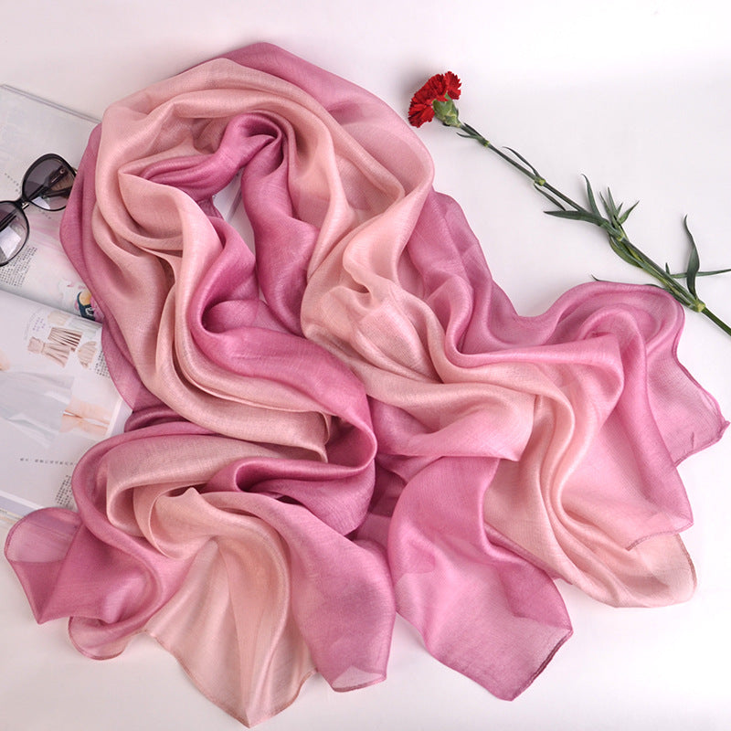 Gradient Mulberry Silk Women Scarfs Shawls