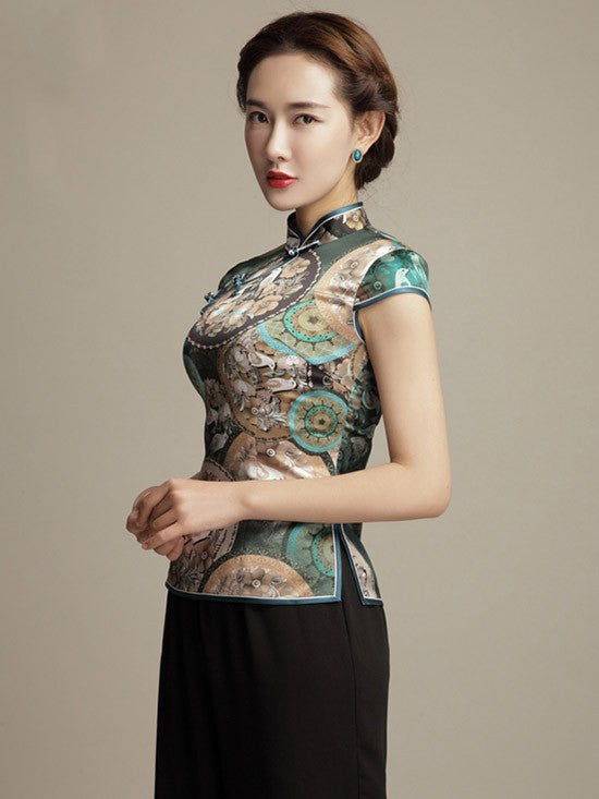 Clearance Mulberry Silk Vintage Qipao Cheongsam Top