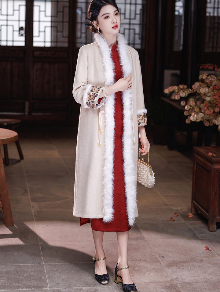 Champagne Wool Blend Oversized Poncho Cape Coat