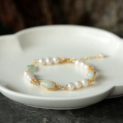 Pearls Jade Pendant Woman Beads Bracelets