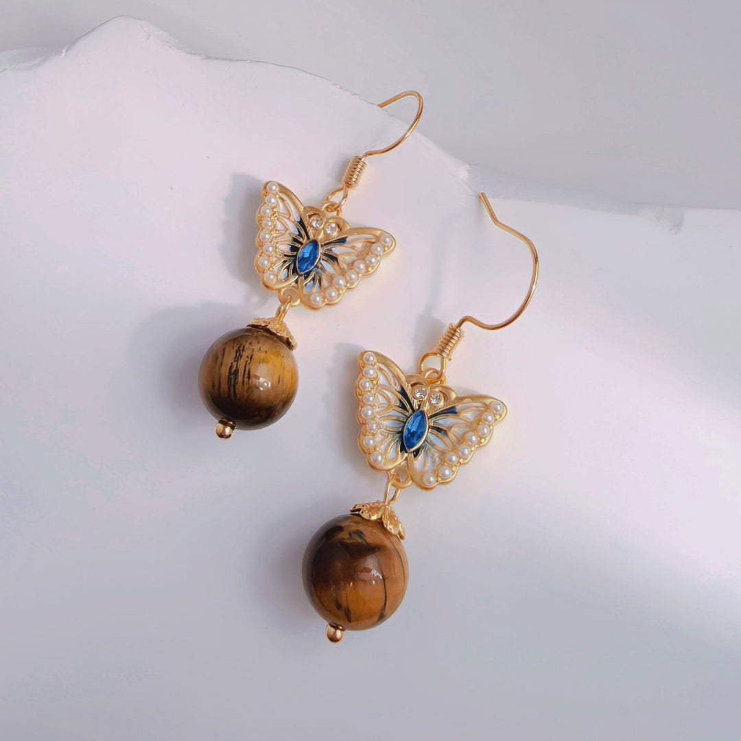 Gold Plated Four-Leaf Clover Dangle Drop Earrings