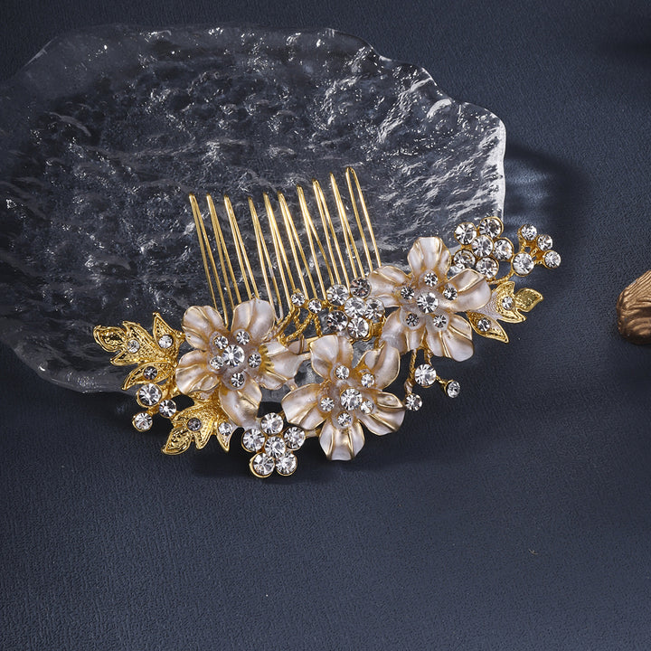 Baroque Flower Leaf Bride Wedding Hair Comb