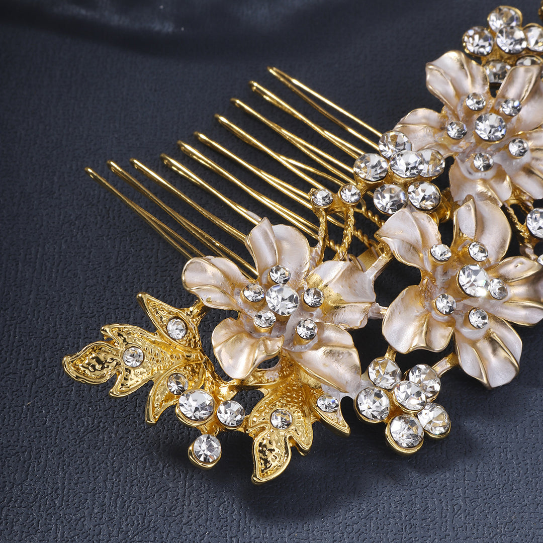 Baroque Flower Leaf Bride Wedding Hair Comb