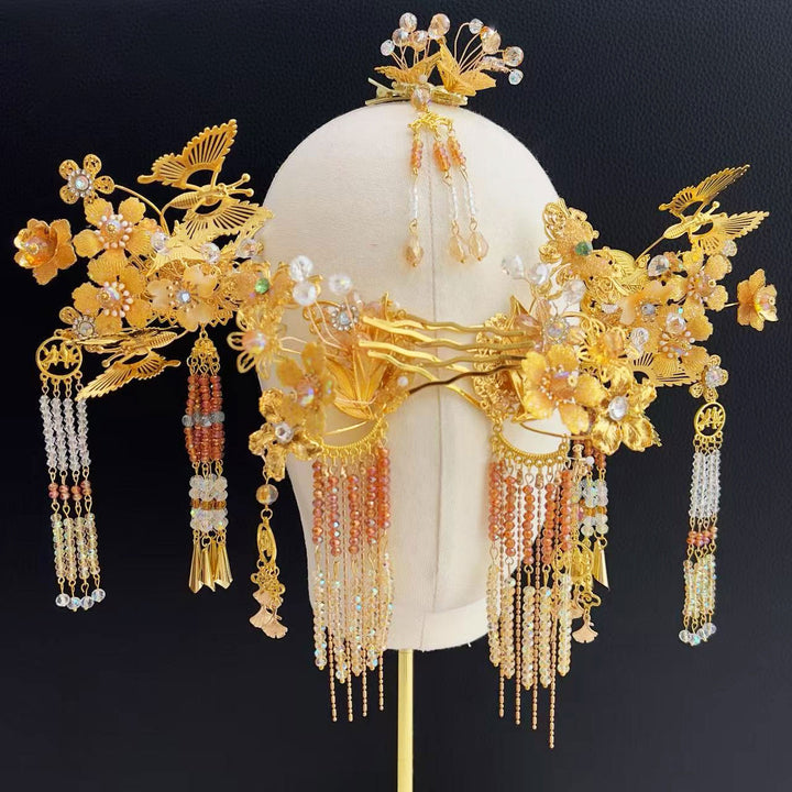 Alloy Bird Flower Bridal Wedding Hairpins Clips & Earrings
