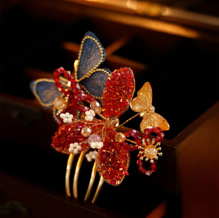 Bridal Flower Butterfly Hair Pins Clips & Earrings