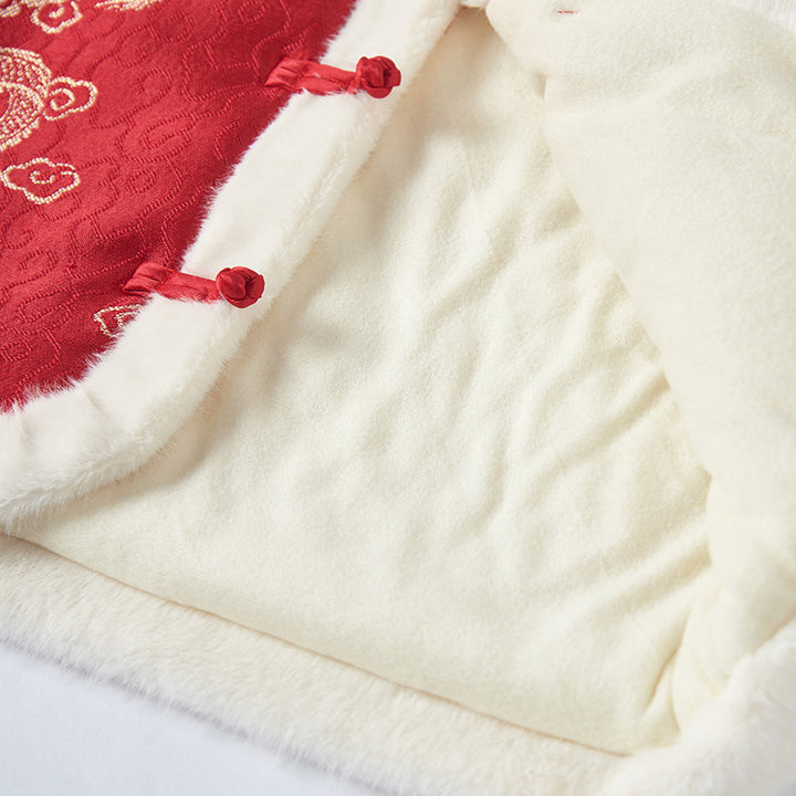 Chinese Traditional Tang Fleece New Year Vest Coat