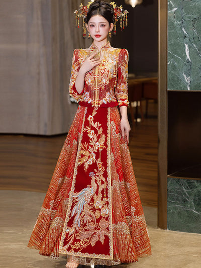 2025 Fanciful Sequins Beads Wedding Bride Qun Kwa Xiuhe