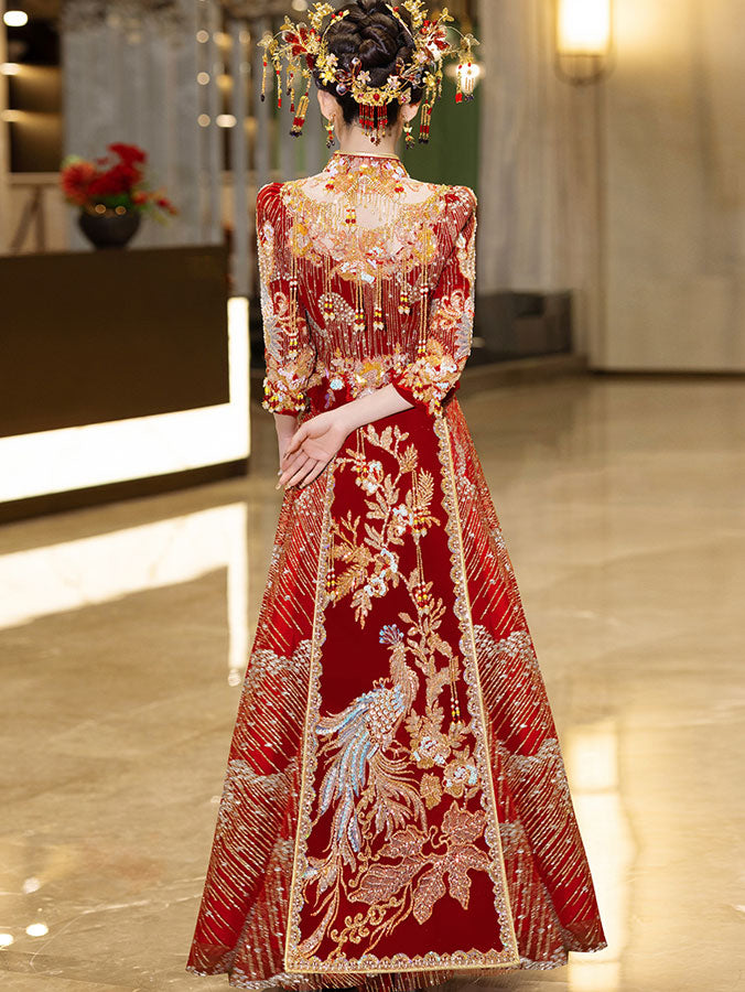 2025 Fanciful Sequins Beads Wedding Bride Qun Kwa Xiuhe