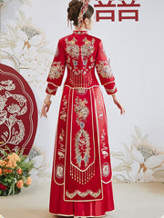 Sequins Phoenix Beads Tassels Bridal Wedding Qun Gua Xiuhe