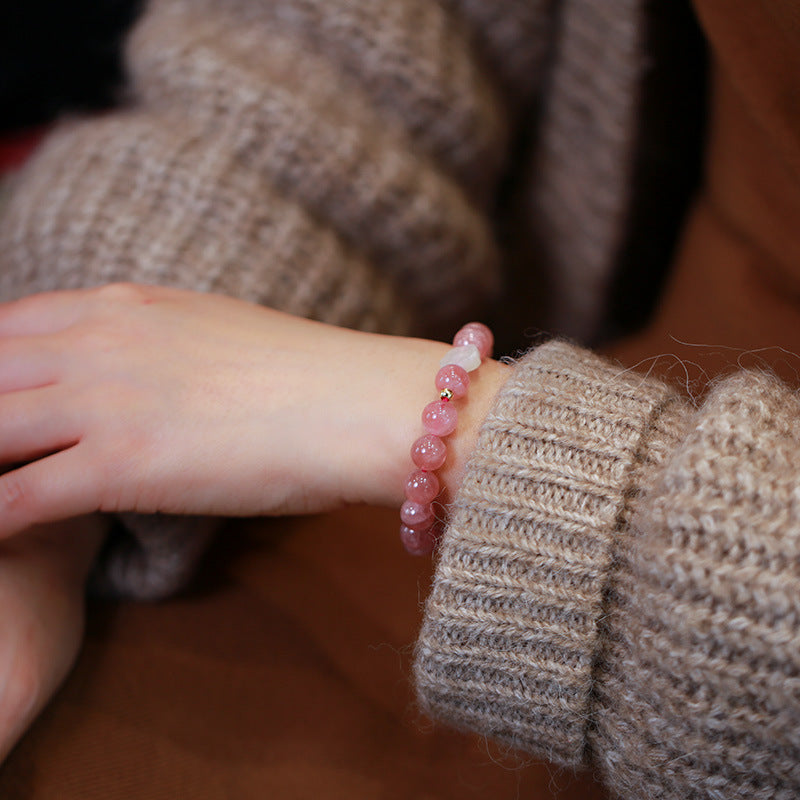 Pink Rose Quartz Woman Beads Bracelets