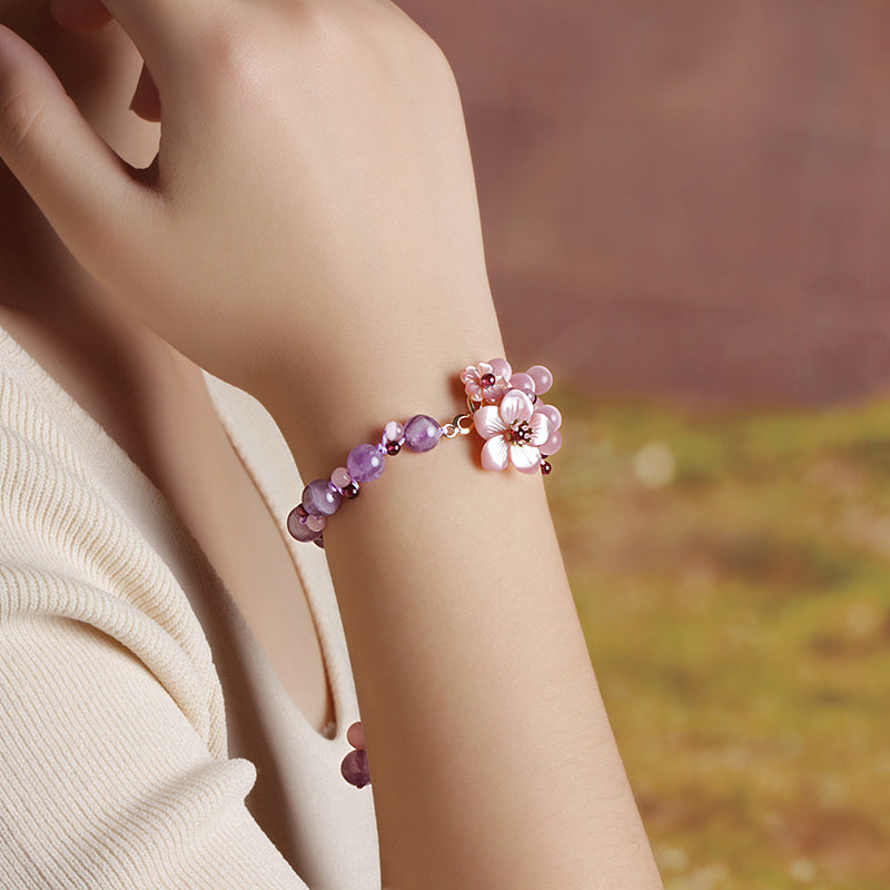 HandmadePurple Crystal Amethyst Beads String Bracelets