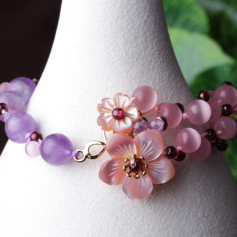HandmadePurple Crystal Amethyst Beads String Bracelets