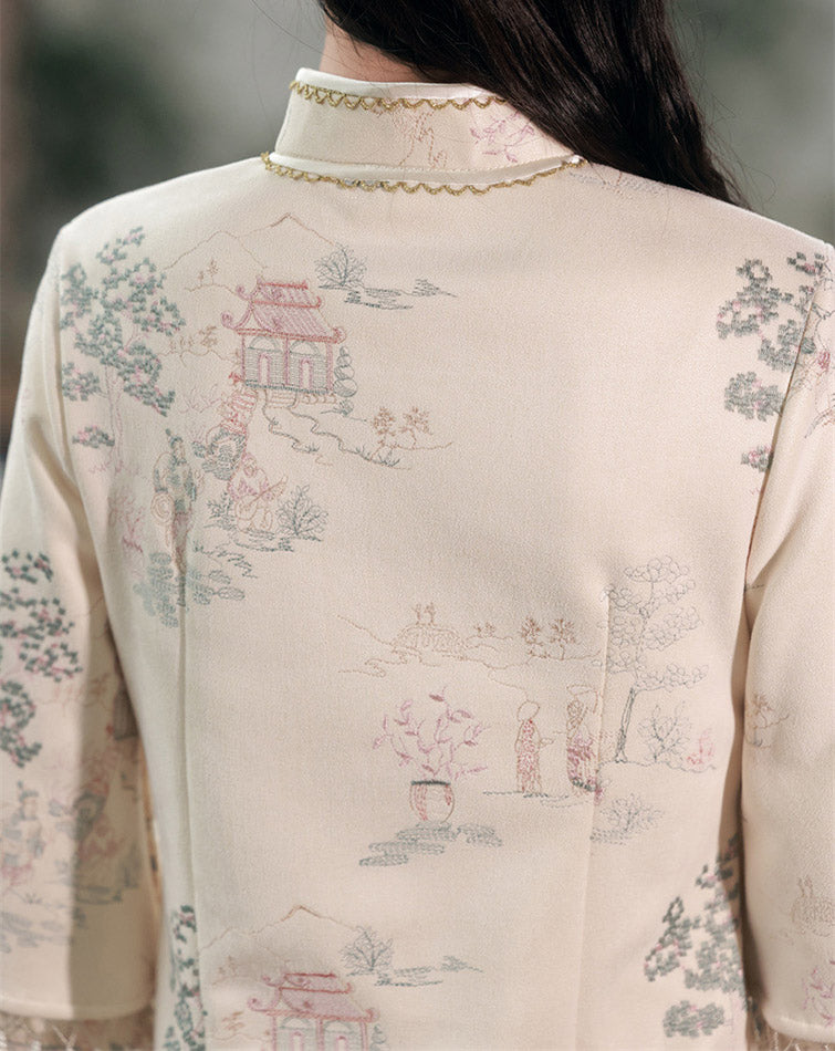 Mom Daughter Matching Winter Suede Qipao Cheongsam Dress