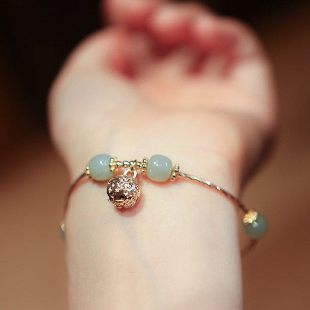 Jade Pearls Bell Pendant Woman Beads Bracelets