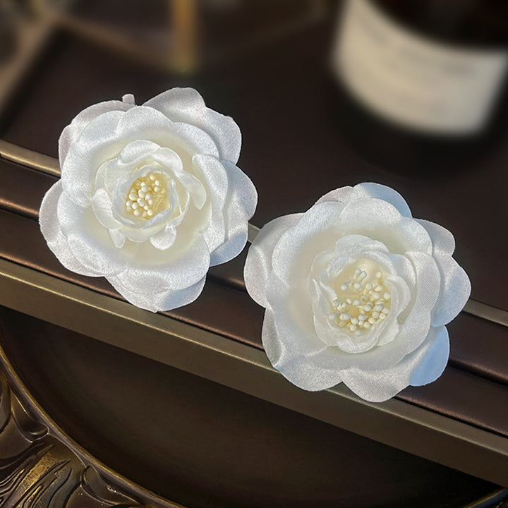 3 Pcs White Flower Hair Clips Wedding Bride Hairpin