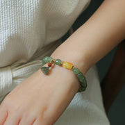 Natural Jade Lotus Pod Pendant Women Beads Bracelets