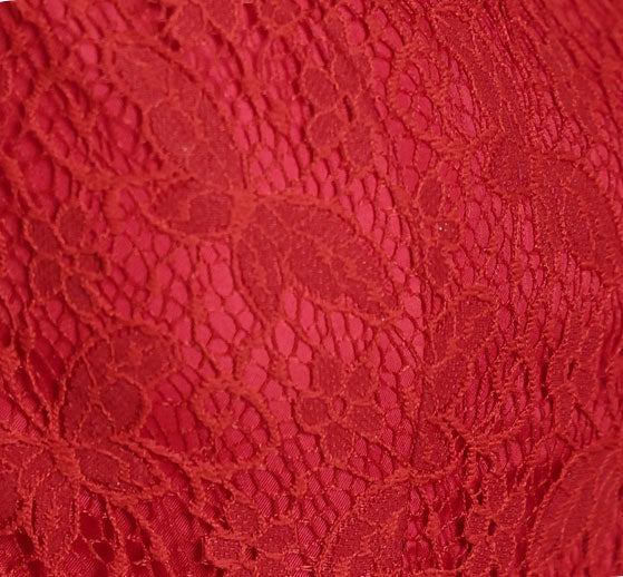 Red Lace Embroidered Fishtail Bride Wedding Cheongsam Gown