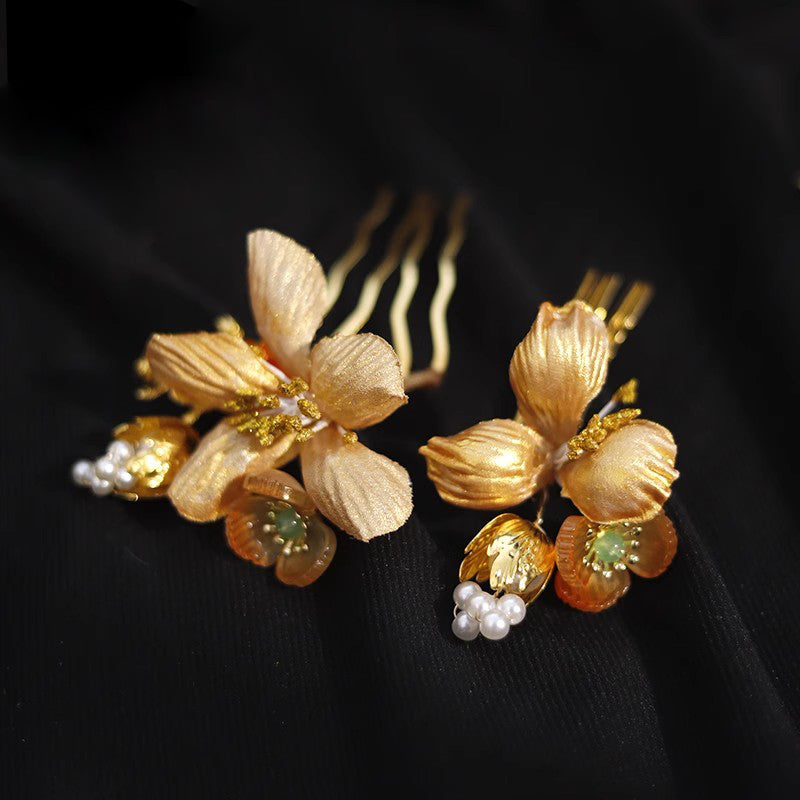 Alloy Flower Wedding Bridal Hair Clips Pins & Earrings