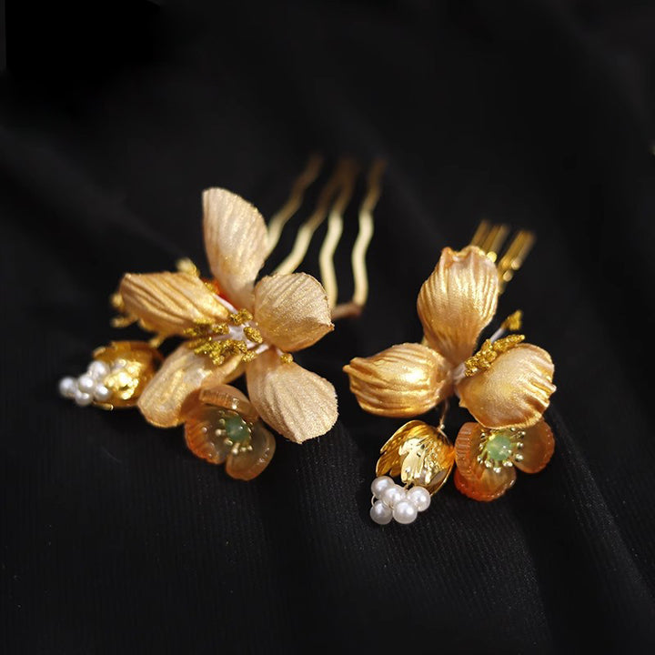Alloy Flower Wedding Bridal Hair Clips Pins & Earrings
