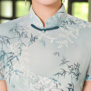 Floral Print Midi A-Line Casual Cheongsam Qipao Dress
