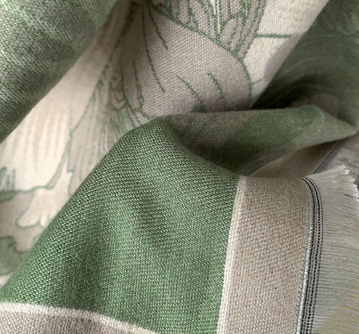 Winter Wool Blended Floral Women Scarf Wrap Shawl