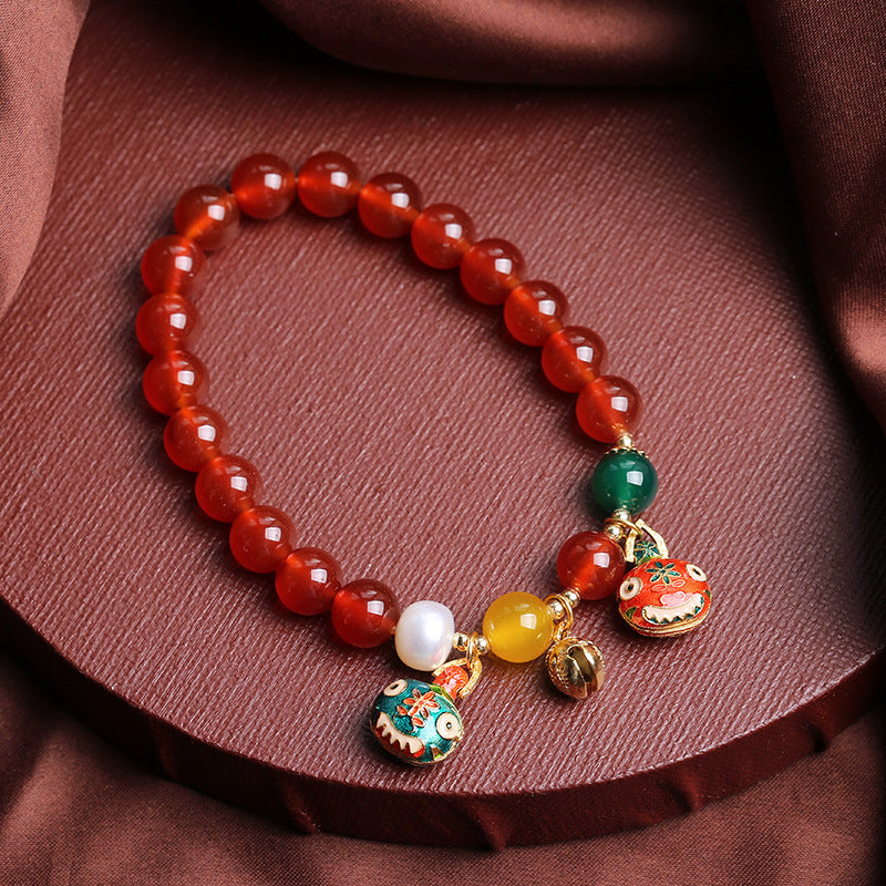 Red Agate Fortune Beasts Pendants Woman Beads Bracelets