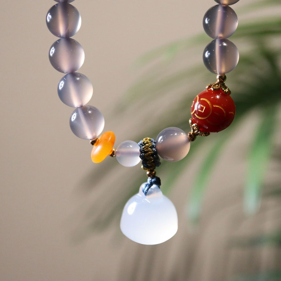 Handmade Jade Beads Lotus Woman Pedants Bracelets