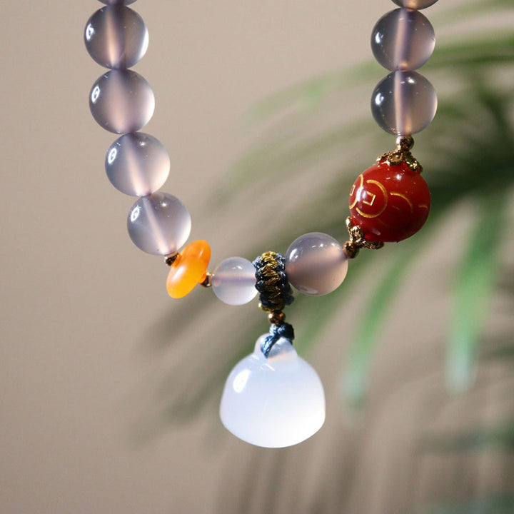 Handmade Jade Beads Lotus Woman Pedants Bracelets