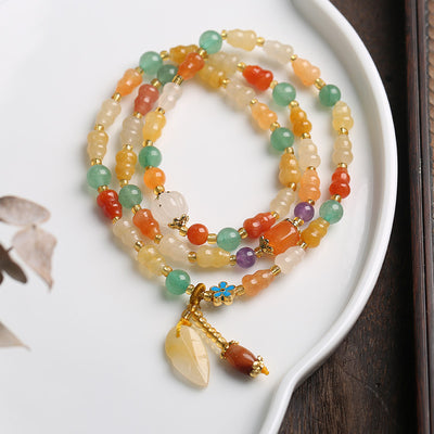 Yellow Jade Calabash Beads Woman Bracelets