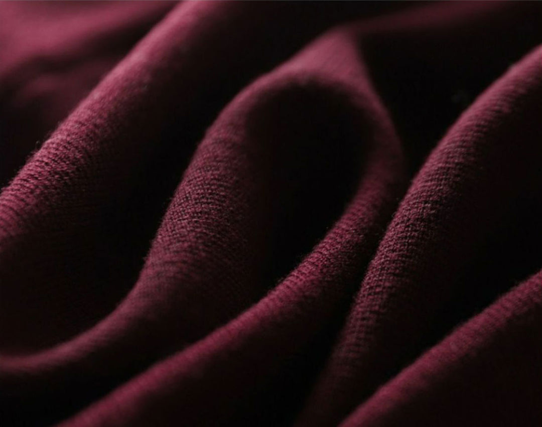 Burgundy Black Winter Knit Sweater Belt Midi Dress