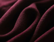 Burgundy Black Winter Knit Sweater Belt Midi Dress