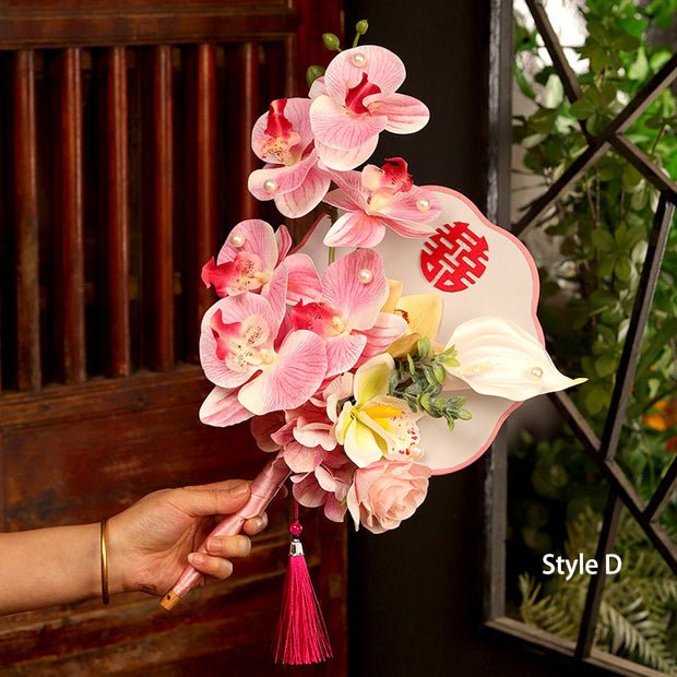 Artificial Flowers Bridal Wedding Handheld Fans