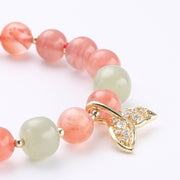 Pink Agate Fishtail Pendant Woman Bracelets