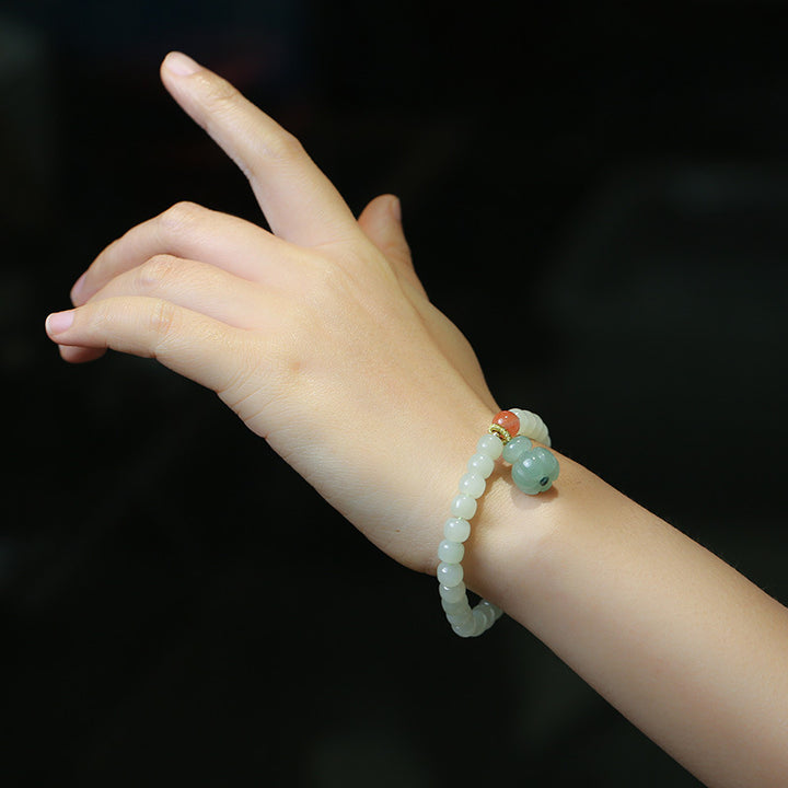 Natural Jade Pumpkin Pendant Man Woman Beads Bracelets