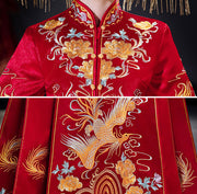 2024 Embroidered Phoenix Wedding Bride QunKwa Xiuhe