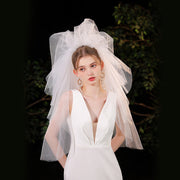 Five Tier White Tulle Wedding Bridal Veil With Comb