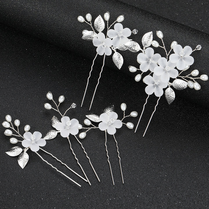 5 Pieces Flower Bride Bridesmaid Wedding Hair Pins