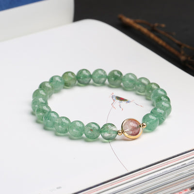 Green Strawberry Quartz Beads Woman Bracelets