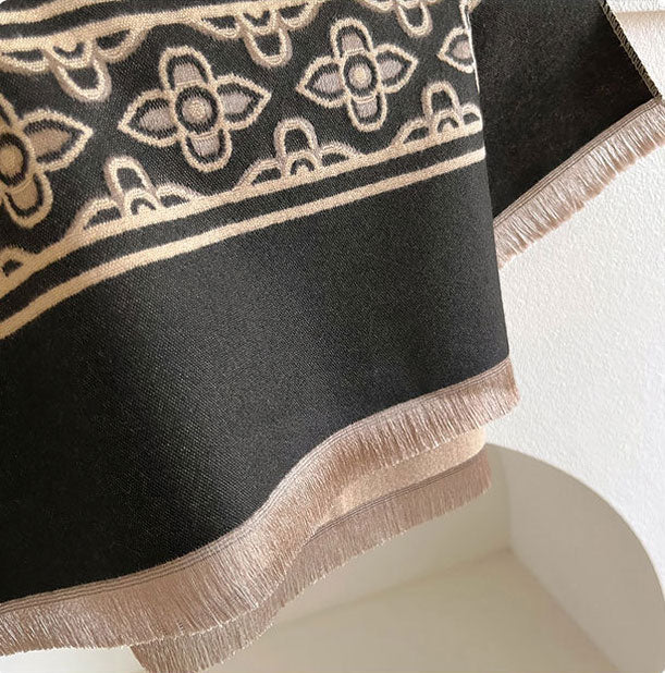 Black Khaki Plus Size Women Scarf Wrap Shawl