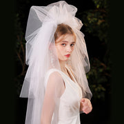 Five Tier White Tulle Wedding Bridal Veil With Comb