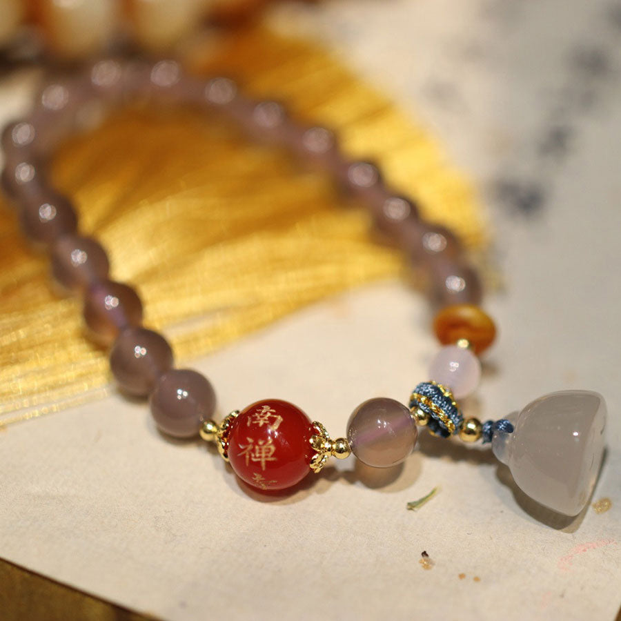 Handmade Jade Beads Lotus Woman Pedants Bracelets